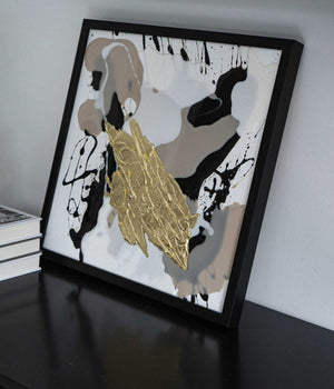 Cuadro Gold Neutrals II 40x40 cm en resina, hecho a mano por Dammar
