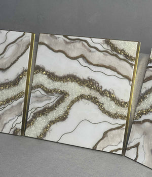 Cuadros Tripticos White Stones 50x50cm