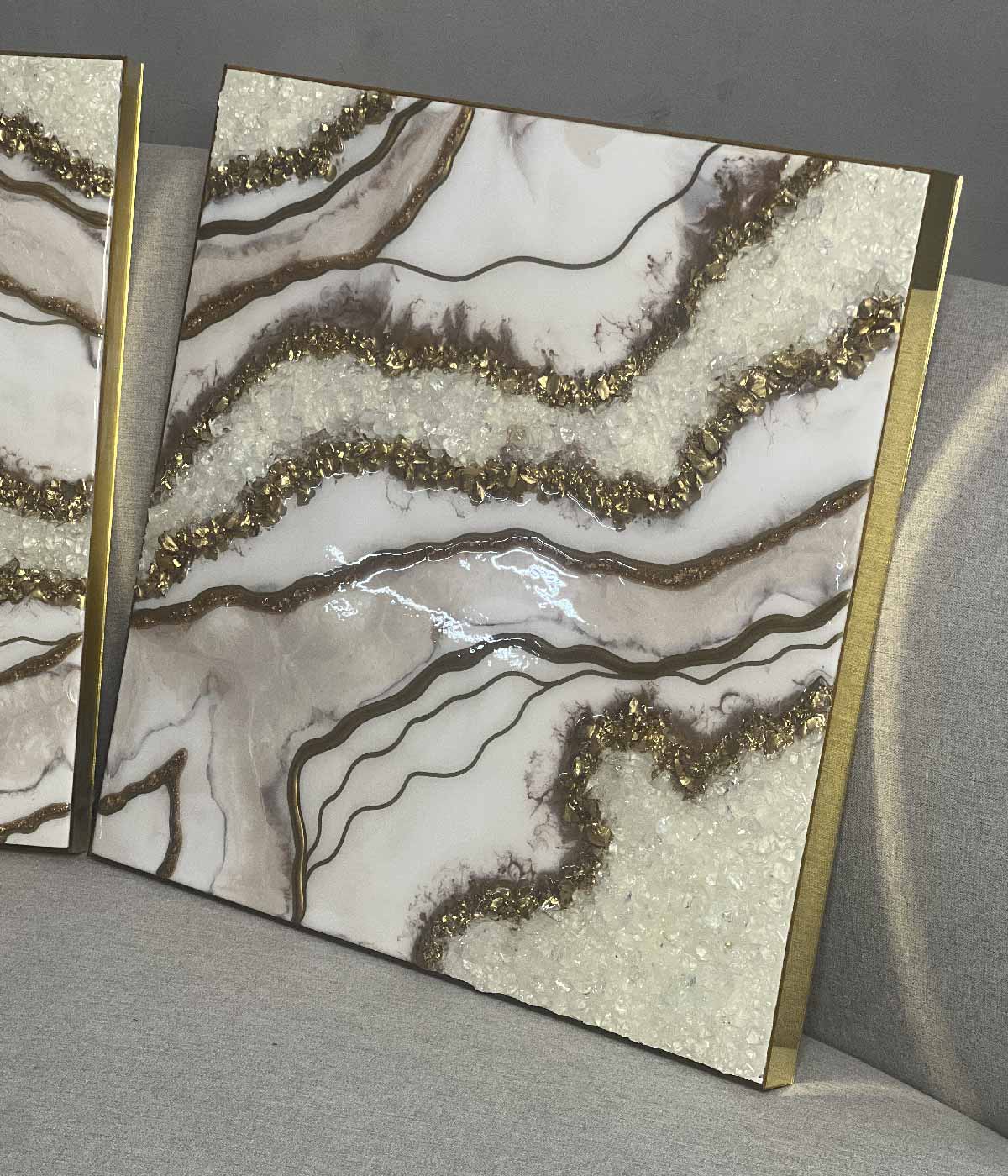 Cuadros Tripticos White Stones 50x50cm