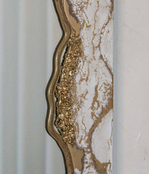Espejo ovalado Turín White Gold 130x60, hecho a mano por Dammar