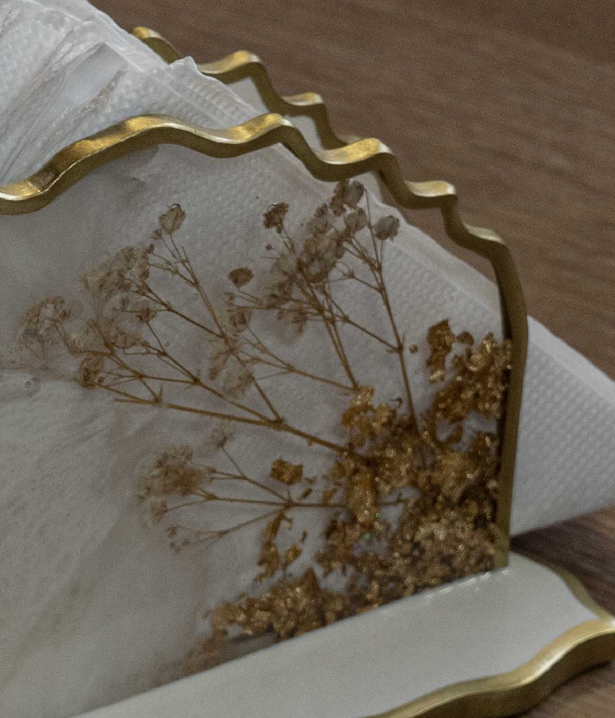 Servilletero Victoria White Blossom Gold