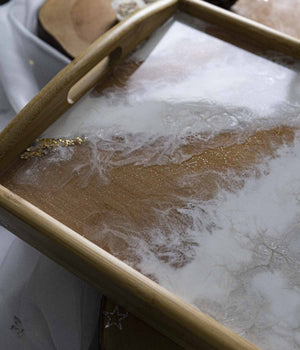 Mesa de cama Noël en resina, hecha a mano por Dammar