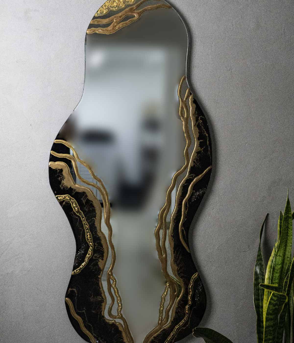 Espejo Venus Big black Gold
