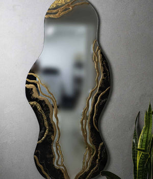 Espejo Venus Big Black Gold, hecho a mano por Dammar