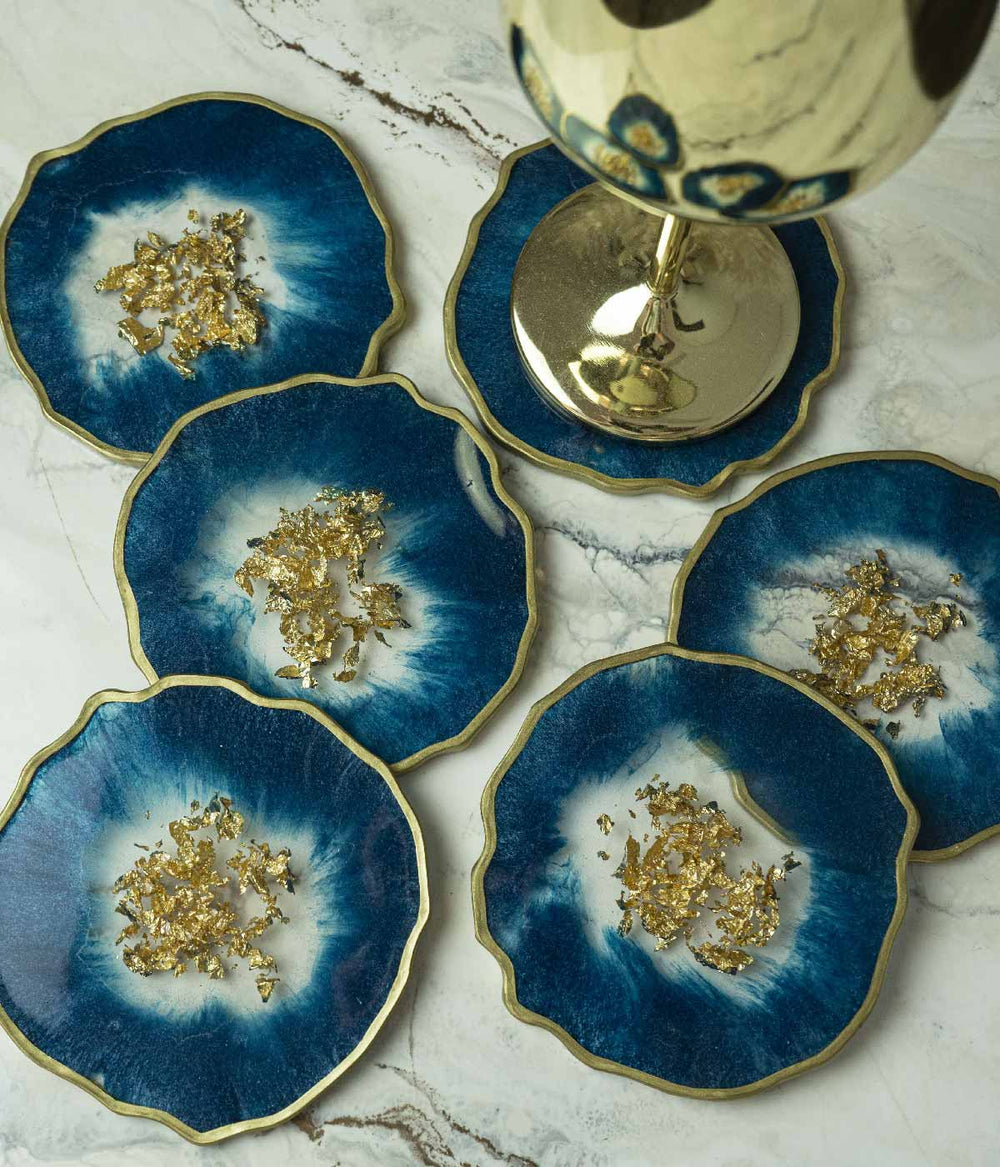 Portavasos Habanna blue gold