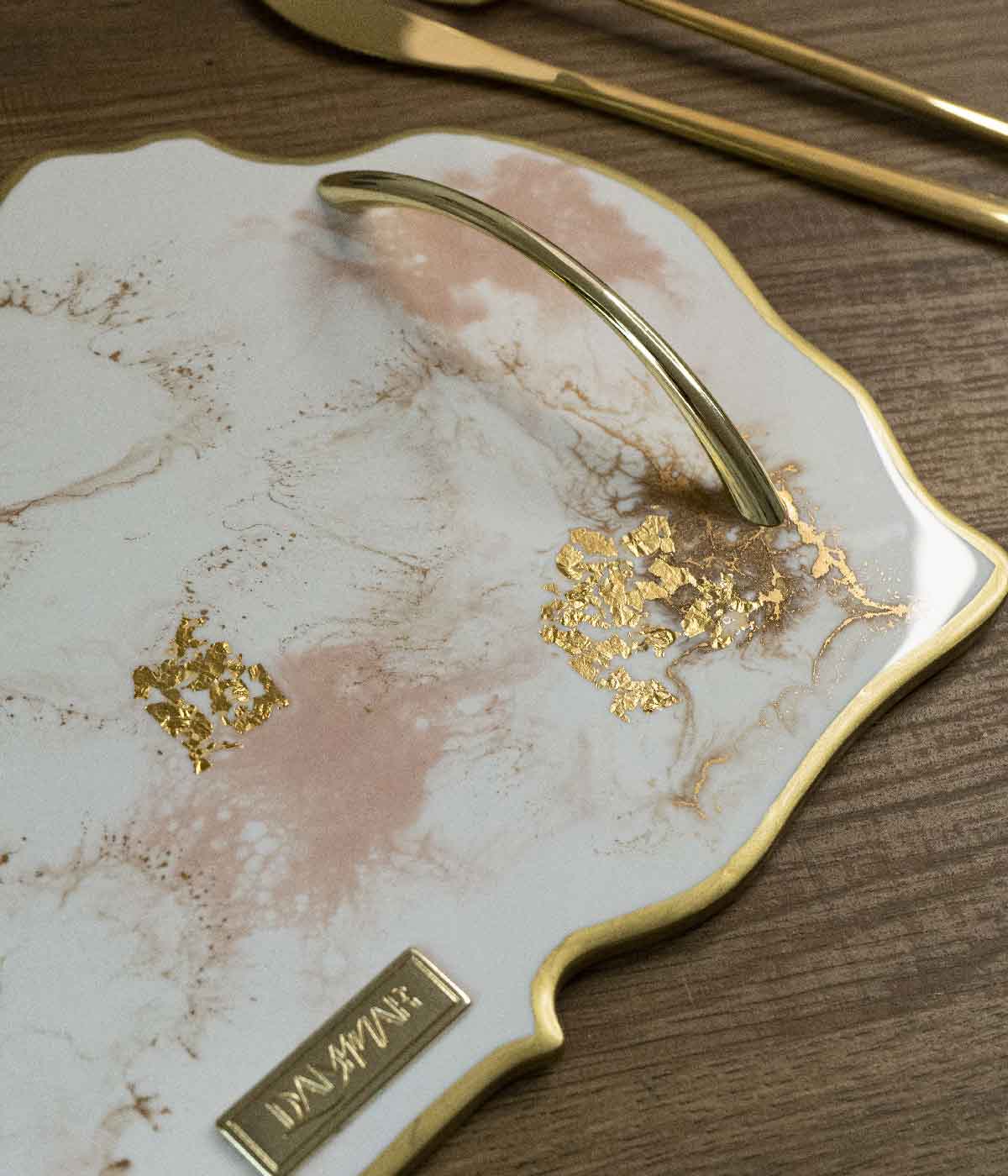Bandeja Marsella Greta White Rosa Gold