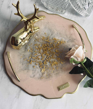 Bandeja Deluxe Habanna Pink Gold en resina, hecha a mano por Dammar