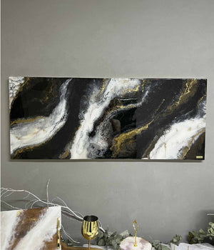 Cuadro Galeras 140x50 cm en resina, hecho a mano por Dammar