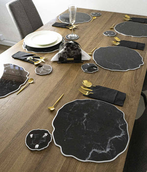 Set de mesa irregular mármol negro