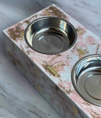 Comedero mascotas Greta white rosa gold