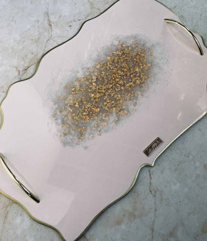 Bandeja Marsella Habanna Pink Gold en resina, hecha a mano por Dammar