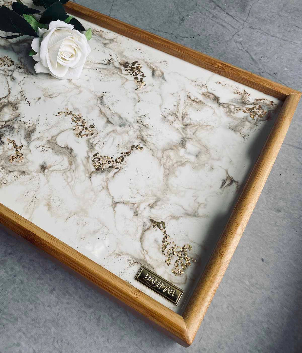 Mesa de cama Greta White Gold
