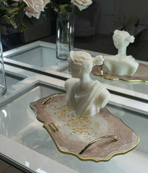 Bandeja Marsella Habanna Champagne Gold en resina, hecha a mano por Dammar