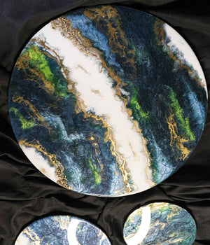 Cuadro Vida en Saturno Boreal en resina, hecho a mano por Dammar
