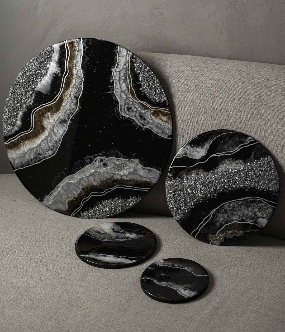 Cuadro Vida en Saturno Black Silver