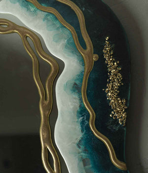 Espejo Venus Big Ocean Esmeralda, hecho a mano por Dammar
